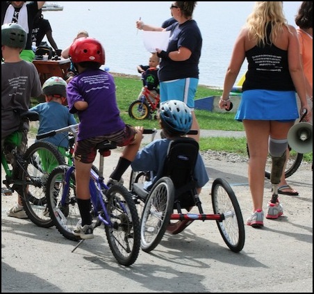 waiting for bike race